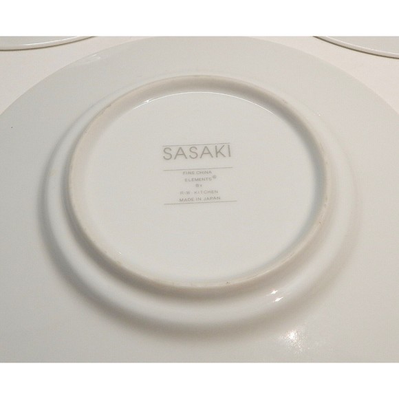 Sasaki Elements by R.W. Kitchen Saucers 6 1/4" with Black Rim Lot of 3 - Picture 5 of 6